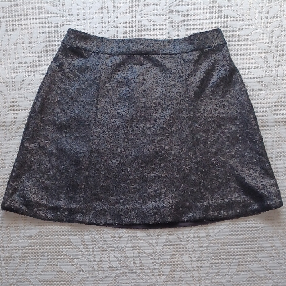 Decree Black Sequin Mini Skirt